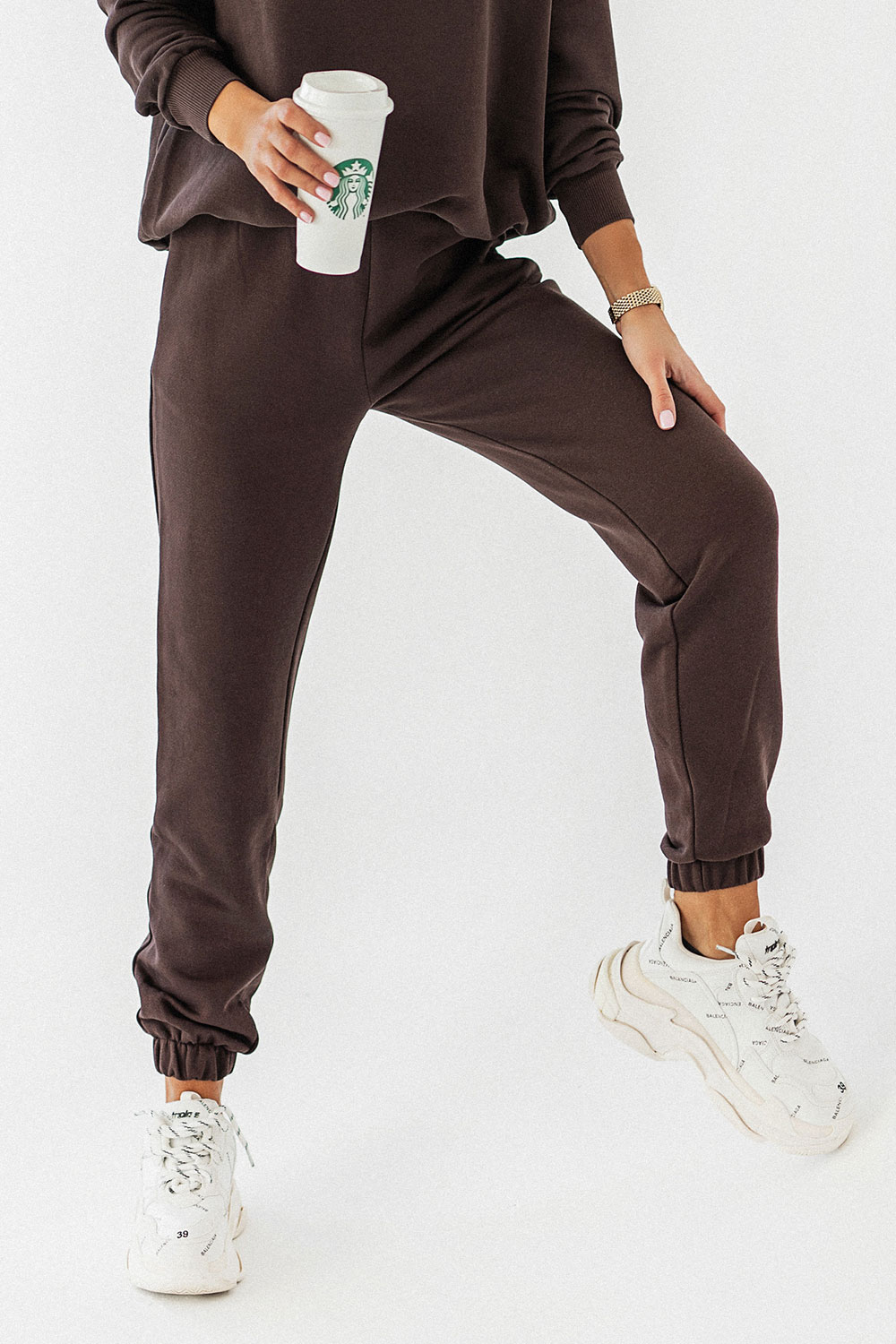 MORELLI brązowe spodnie dresowe joggery